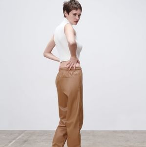Zara Faux Leather Joggers